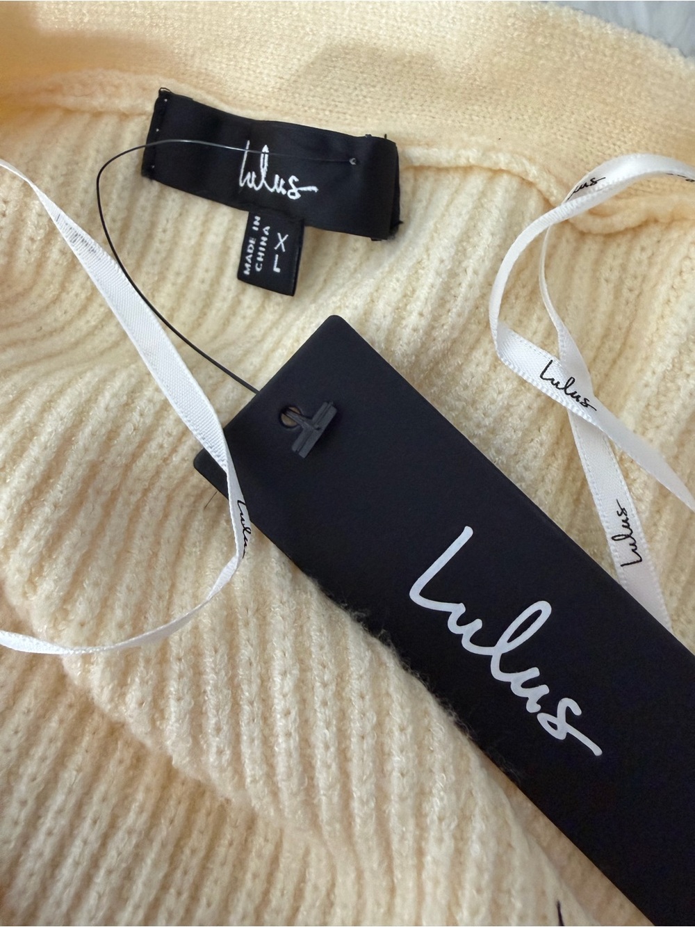 Lulu's Cream Long Ribbed Button-Front Cardigan - Picture 3 of 4
